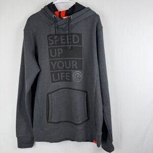 Mini Cooper Speed Up Your Life Hoodie Mens XL Gray Graphic Sweatshirt Racing